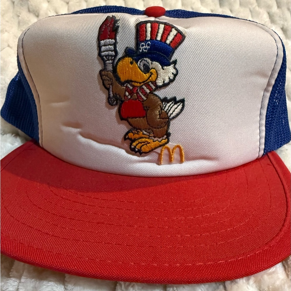 1984 USA Olympics McDonald's Vintage Snapback Trucker Hat Red/White/Blue Mesh